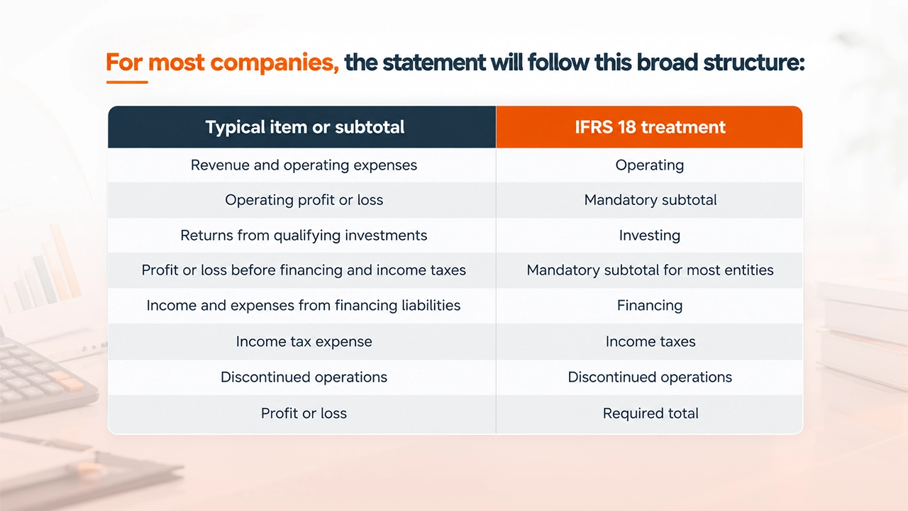 IFRS 18 income statement categories