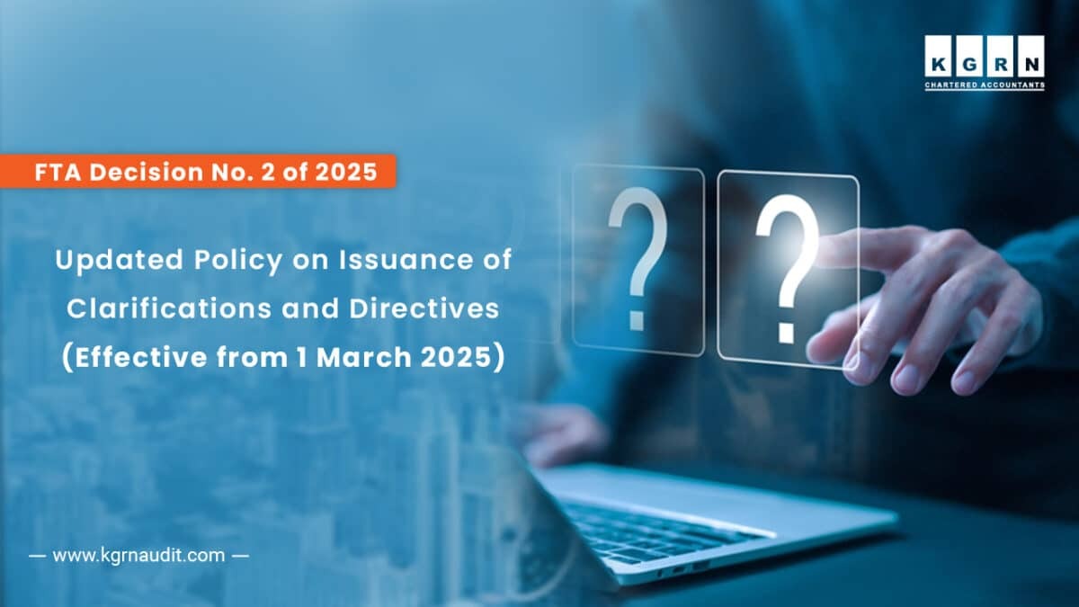 FTA Decision No. 2 of 2025 | KGRN Chartered Accountants